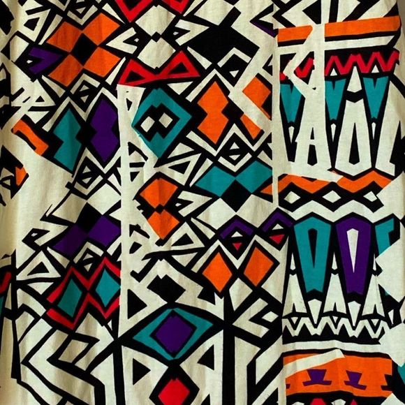 LUST N MUST Tribal Print 90s Multicolored Bodycon Sleeveless Midi Dress - Picture 4 of 7